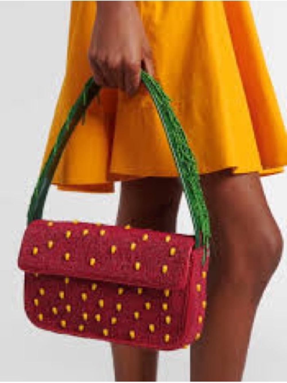 NWT Staud Beaded Tommy Shoulder Bag Strawberry Dream - Picture 11 of 16